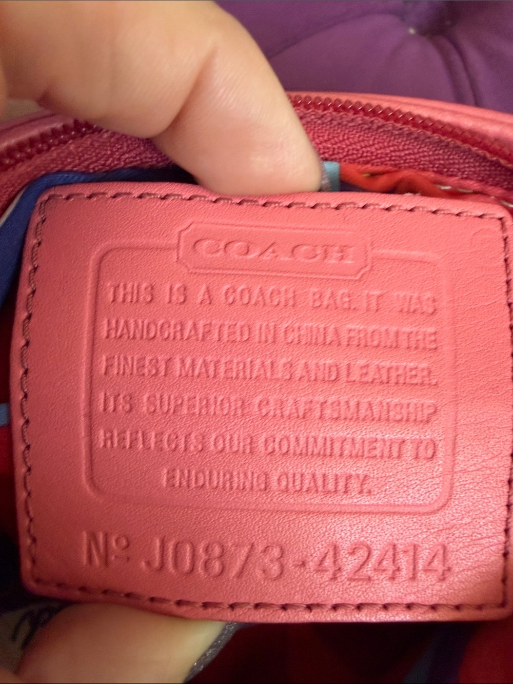 Coach Coral Pink Leather Wristlet Clutch - Picture 12 of 13